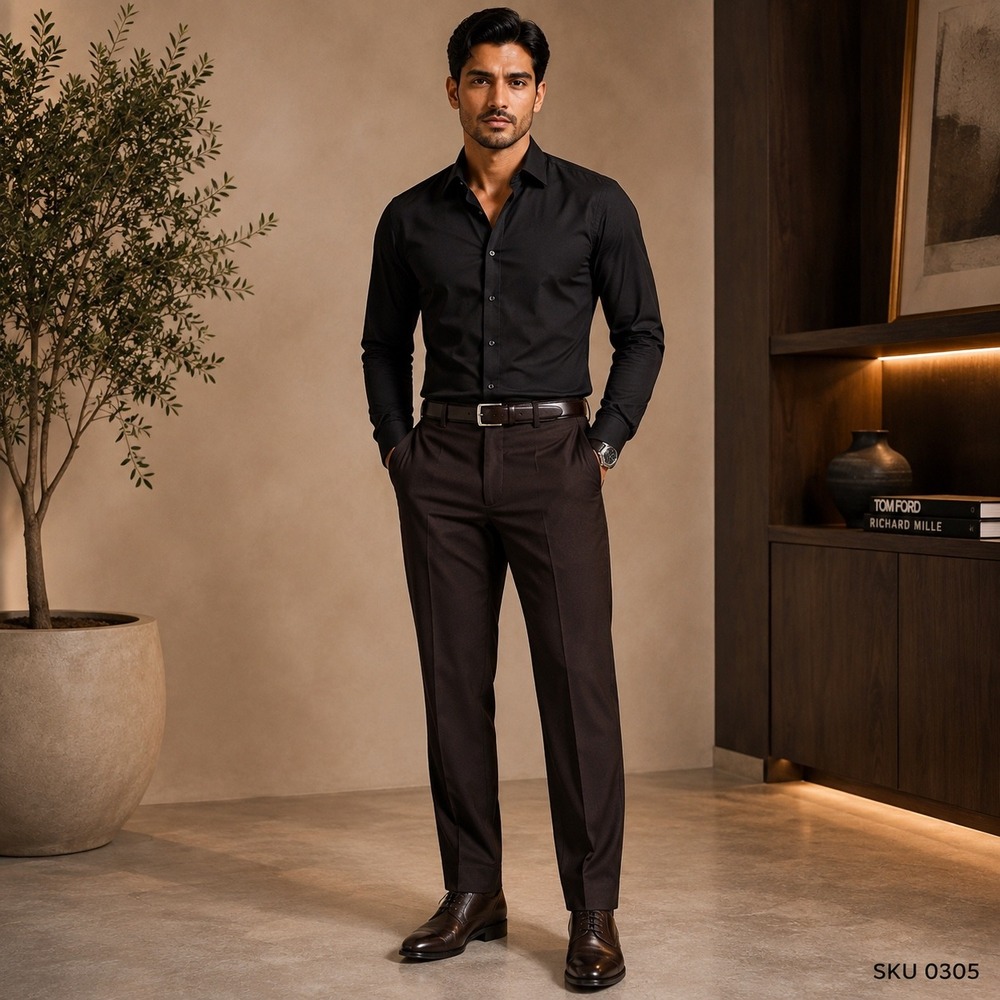 Hugo Boss James Brown Mens Black Virgin Wool Stretch Dress Pants 38R‎ 0305